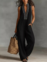 Full Size Sleeveless Wide-Leg Jumpsuit Plus SIze - photo produit 7 - VELZAR