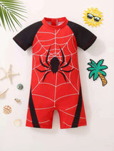 Children's Spider-Man Short Sleeve One-Piece Swimsuit - photo produit 3 - VELZAR