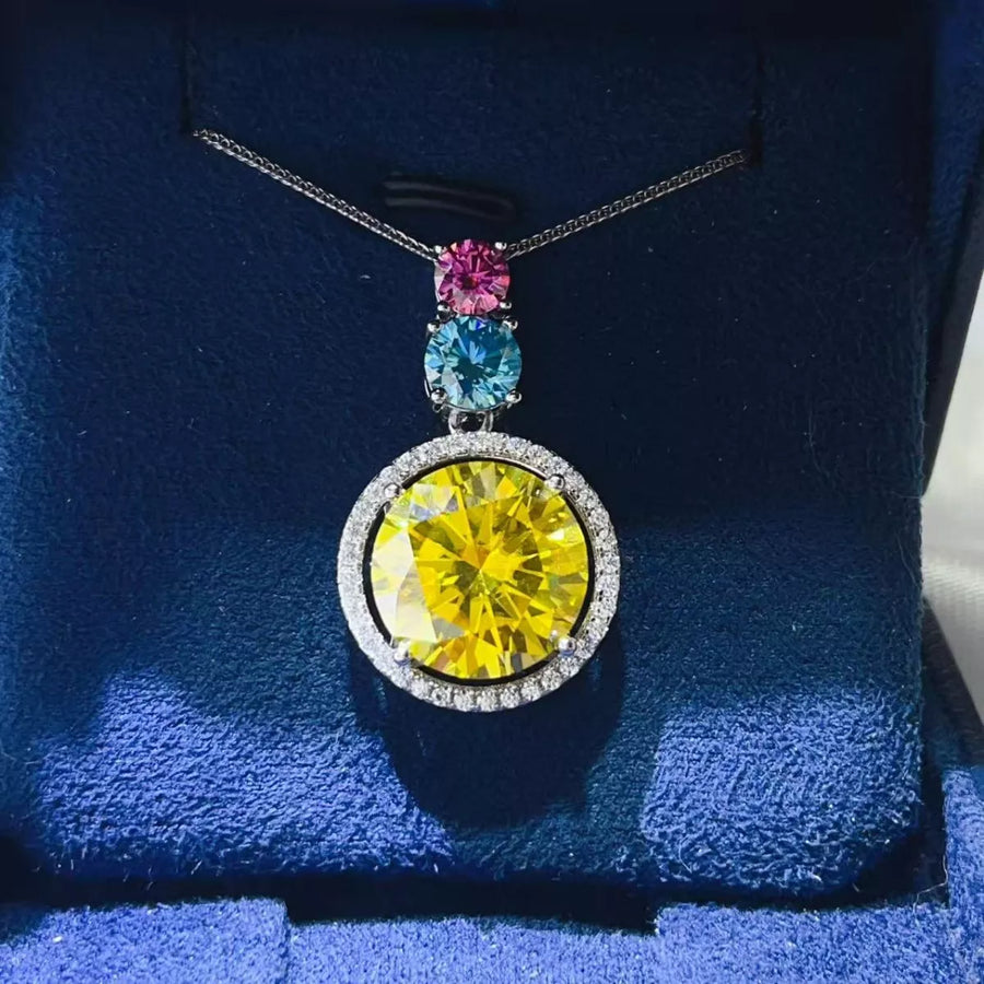 11.5 Carat Moissanite 925 Sterling Silver Necklace