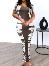 Plus Size Square Neck Short Sleeve Dress - photo produit 3 - VELZAR