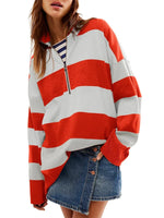 Sweat Oversize Rayé Demi-Zip - photo produit 8 - VELZAR