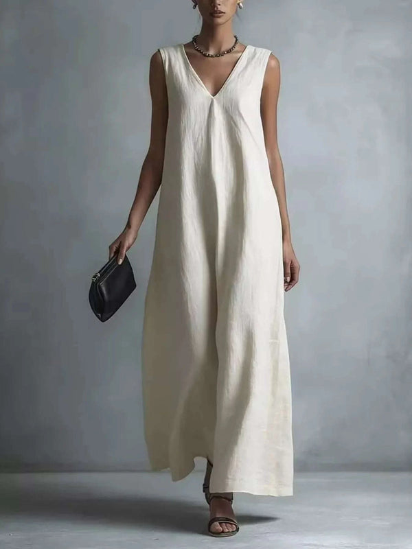 Full Size V-Neck Sleeveless Maxi Dress Plus Size - photo produit 1 - VELZAR