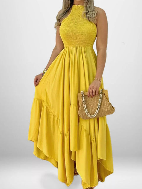 Full Size Smocked Sleeveless Ruffle Hem Maxi Dress Plus Size - photo produit 1 - VELZAR