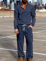 Men's Full Size Casual Button Detail Top and Pants Set Plus Size - photo produit 11 - VELZAR