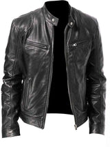Perfecto en Cuir à Poches Zippées Grande Taille Homme - photo produit 3 - VELZAR