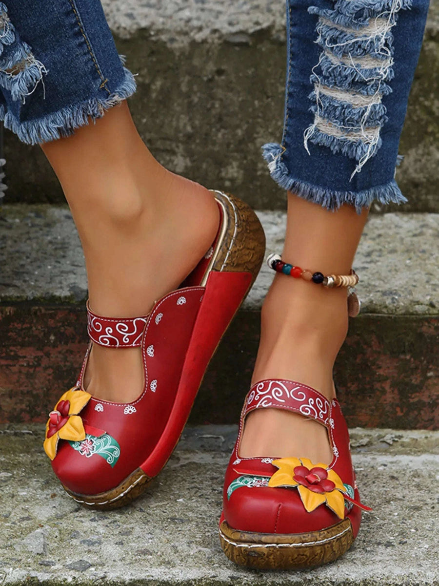 Sandales Bout Rond Fleur