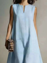 Full Size Notched Sleeveless Maxi Dress Plus Size - photo produit 3 - VELZAR