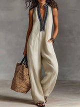 Full Size Sleeveless Wide-Leg Jumpsuit Plus SIze - photo produit 1 - VELZAR