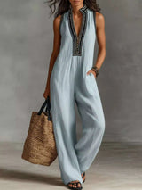 Full Size Sleeveless Wide-Leg Jumpsuit Plus SIze - photo produit 6 - VELZAR