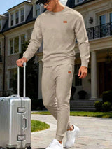 Men's Full Size Casual Textured Top and Pants Set Plus Size - photo produit 5 - VELZAR