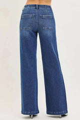 RISEN – Jean Taille Haute Jambe Large Poches en Biais - photo produit 5 - VELZAR