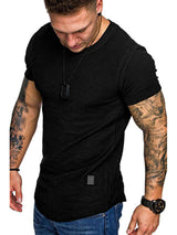 T-Shirt Décontracté Col Rond Coupe Slim Homme - photo produit 5 - VELZAR