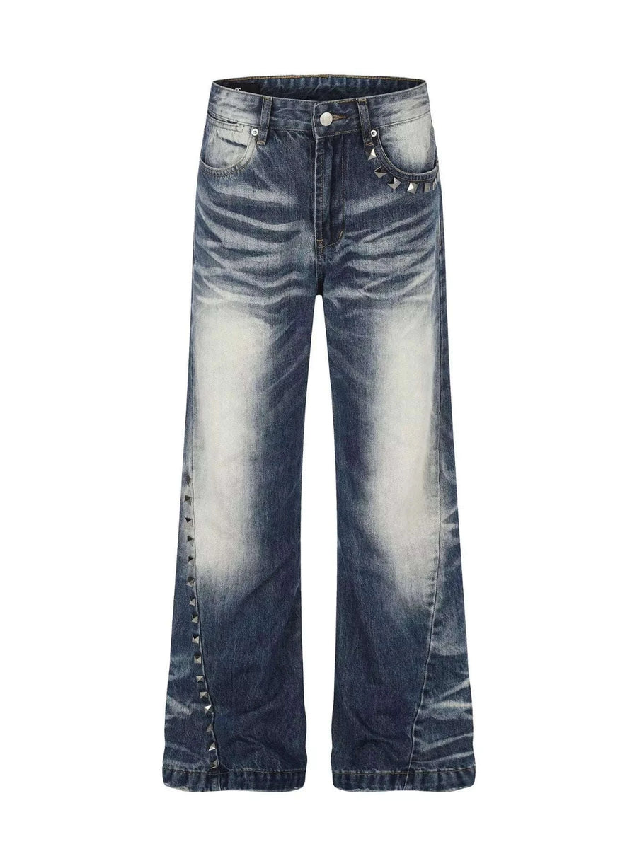 Jean Bootcut Délavé Clouté Homme