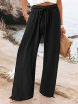 Full Size Drawstring Wide Leg Pants Plus Size - photo produit 2 - VELZAR