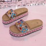 Sandales Plateforme Bout Ouvert Strass - photo produit 3 - VELZAR