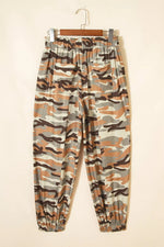 Pantalon Jogger Imprimé Camouflage Taille Élastique à Cordon - photo produit 5 - VELZAR