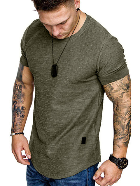 T-Shirt Décontracté Col Rond Coupe Slim Homme - photo produit 1 - VELZAR