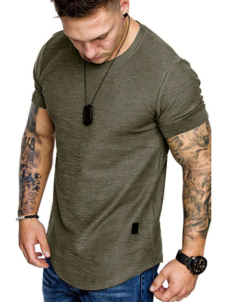T-Shirt Décontracté Col Rond Coupe Slim Homme