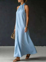 Full Size Halter Neck Maxi Dress Plus Size - photo produit 2 - VELZAR