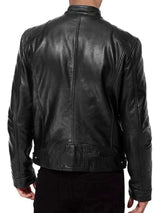 Perfecto en Cuir à Poches Zippées Grande Taille Homme - photo produit 2 - VELZAR