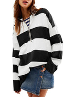 Sweat Oversize Rayé Demi-Zip - photo produit 11 - VELZAR