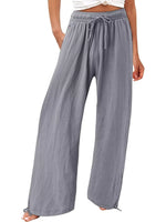 Full Size Wide Leg Pants with Drawstring Waist Plus Size - photo produit 8 - VELZAR