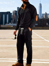 Men's Full Size Casual Button Detail Top and Pants Set Plus Size - photo produit 3 - VELZAR