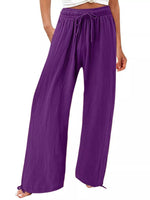Full Size Wide Leg Pants with Drawstring Waist Plus Size - photo produit 12 - VELZAR