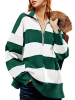 Sweat Oversize Rayé Demi-Zip - photo produit 12 - VELZAR