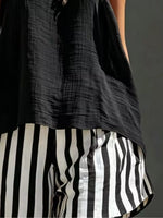 Ensemble Débardeur Col Rond et Short Rayé - photo produit 2 - VELZAR