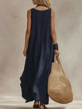 Full Size Scoop Neck Sleeveless Maxi Dress Plus Size - photo produit 4 - VELZAR
