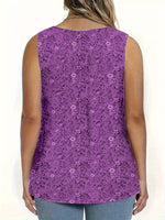 Débardeur Imprimé Floral Détail Boutonné Grande Taille - photo produit 8 - VELZAR