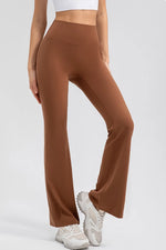 Wide Waistband High Waist Bootcut Active Leggings - photo produit 6 - VELZAR