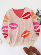 Pull Col en V Lèvres Colorées - photo produit 3 - VELZAR