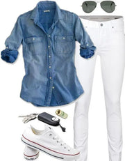 Femmes mode bleu Denim chemises femmes filles automne décontracté à manches longues solide bleu deux poches coton mélange hauts 2025 nouveau