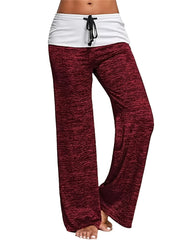 Pantalon de Yoga extensible à jambes larges pour femmes, grande taille 1XL-5XL, décontracté, ample, avec cordon de serrage, à la mode
