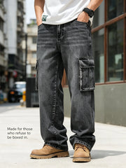 Jean Cargo Homme Coupe Large Délavée - vue 4