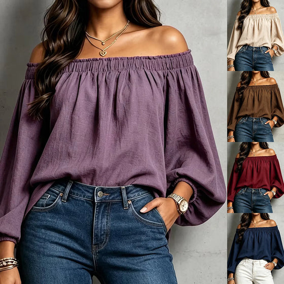 Blouse Femme Épaules Dénudées Manches Lanterne - vue 1