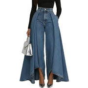 Jupe-Culotte en Jean Taille Haute Drapée