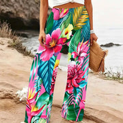 Pantalon Palazzo Femme Imprimé Floral Taille Haute