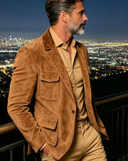 Blazer Homme Effet Daim Safari - vue 4