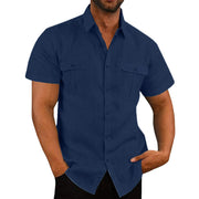 Chemise Homme Lin Manches Courtes - vue 3