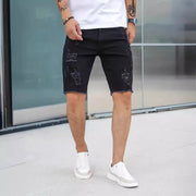 Short en Jean Homme Noir Délavé - vue 2