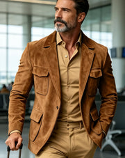 Blazer Homme Effet Daim Safari - vue 2