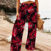 Pantalon Palazzo Femme Imprimé Floral Taille Haute
