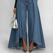Jupe-Culotte en Jean Taille Haute Drapée