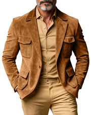 Blazer Homme Effet Daim Safari - vue 1