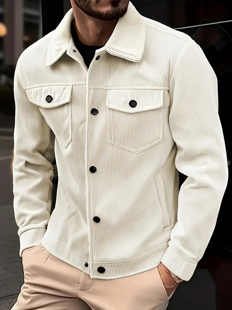 Veste Homme Velours Côtelé Couleur Unie