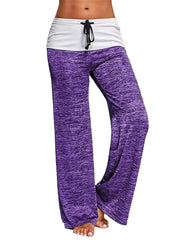 Pantalon de Yoga extensible à jambes larges pour femmes, grande taille 1XL-5XL, décontracté, ample, avec cordon de serrage, à la mode