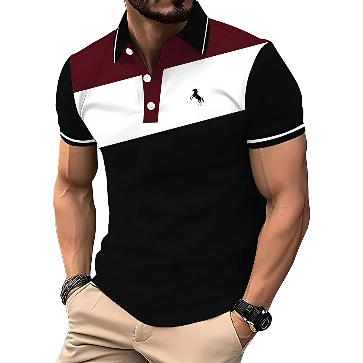 Polo Homme Imprimé 3D Respirant - vue 1